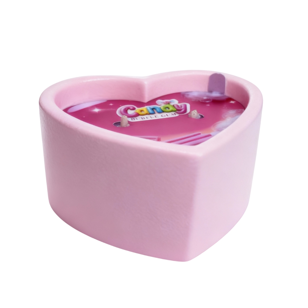 Для масажу - Масажна свічка з ароматом жуйки Candy Bubble Gum у формі серця, 70 мл 19