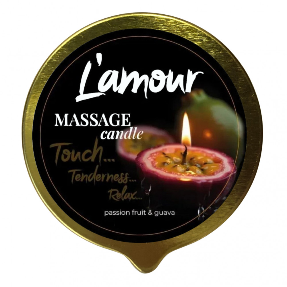 Для масажу - Масажна свічка L'amour Passionfruit & Guava, золота, 70 мл