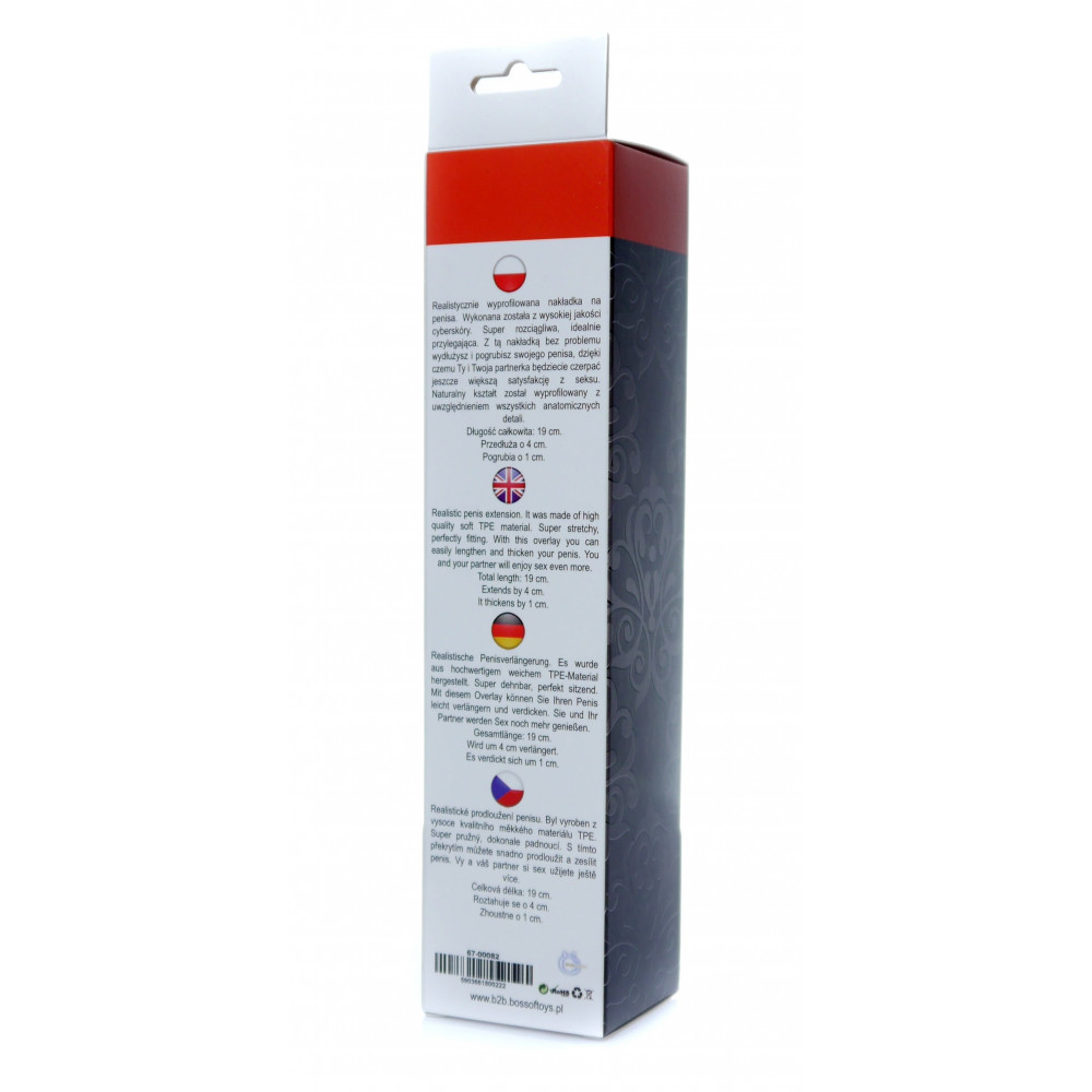 Эрекционные кольца и насадки на член - Насадка презерватив удлиняющая Boss Series - Perfect Sleeve Mulatto ( extends 4 cm ), BS6700097 1