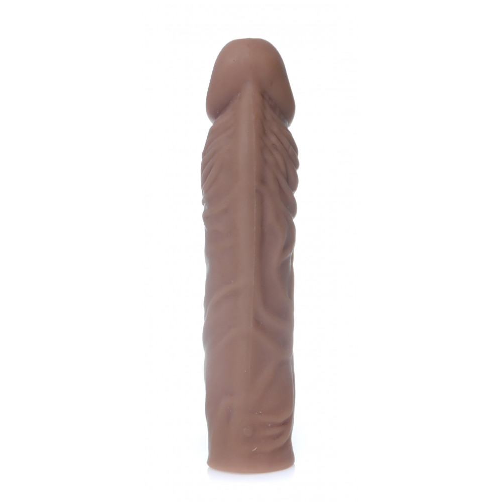 Эрекционные кольца и насадки на член - Насадка презерватив удлиняющая Boss Series - Perfect Sleeve Mulatto ( extends 4 cm ), BS6700097 3