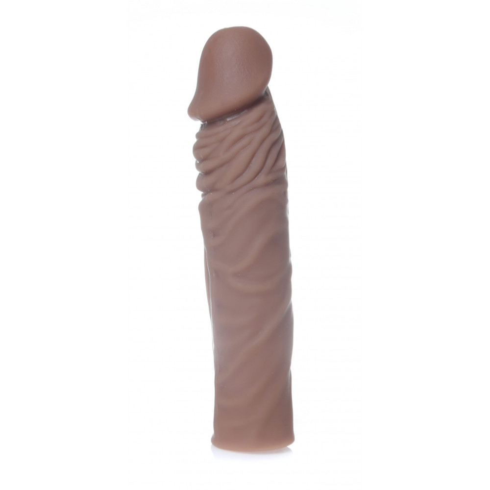 Эрекционные кольца и насадки на член - Насадка презерватив удлиняющая Boss Series - Perfect Sleeve Mulatto ( extends 4 cm ), BS6700097 5
