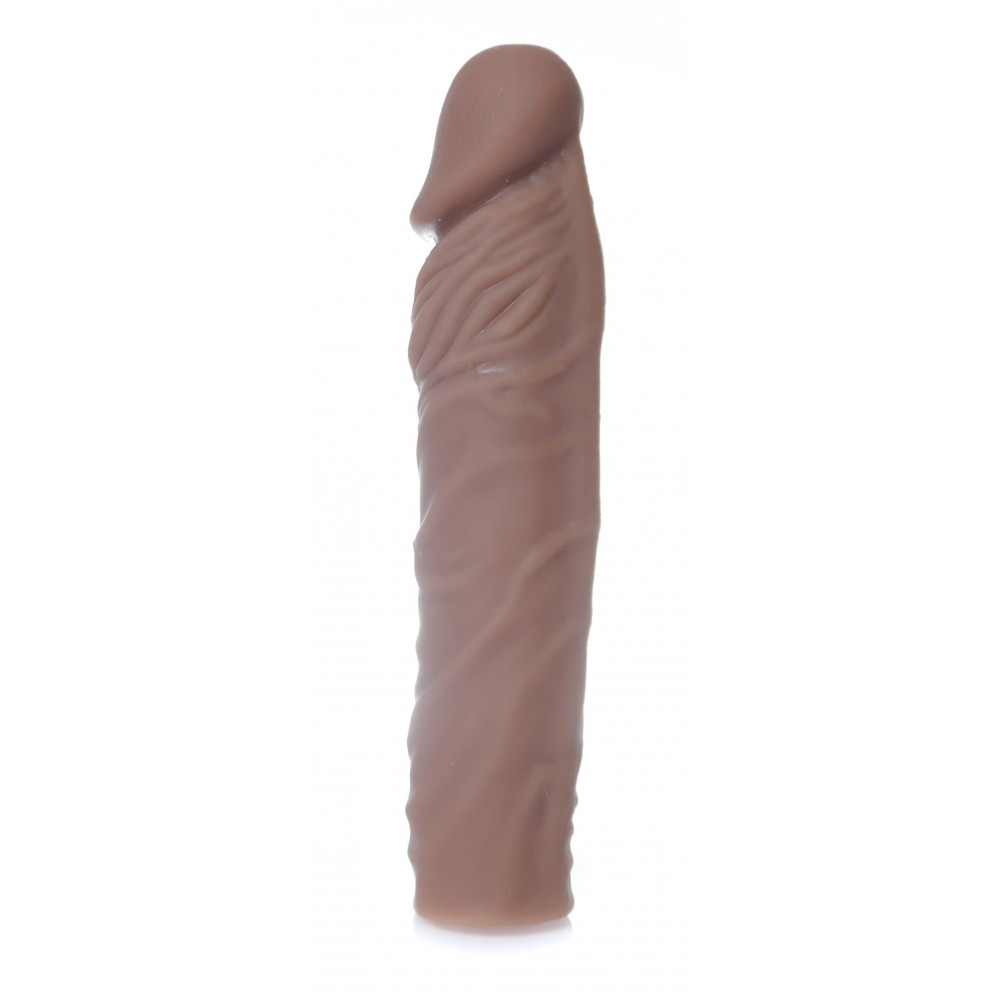 Эрекционные кольца и насадки на член - Насадка презерватив удлиняющая Boss Series - Perfect Sleeve Mulatto ( extends 4 cm ), BS6700097 6