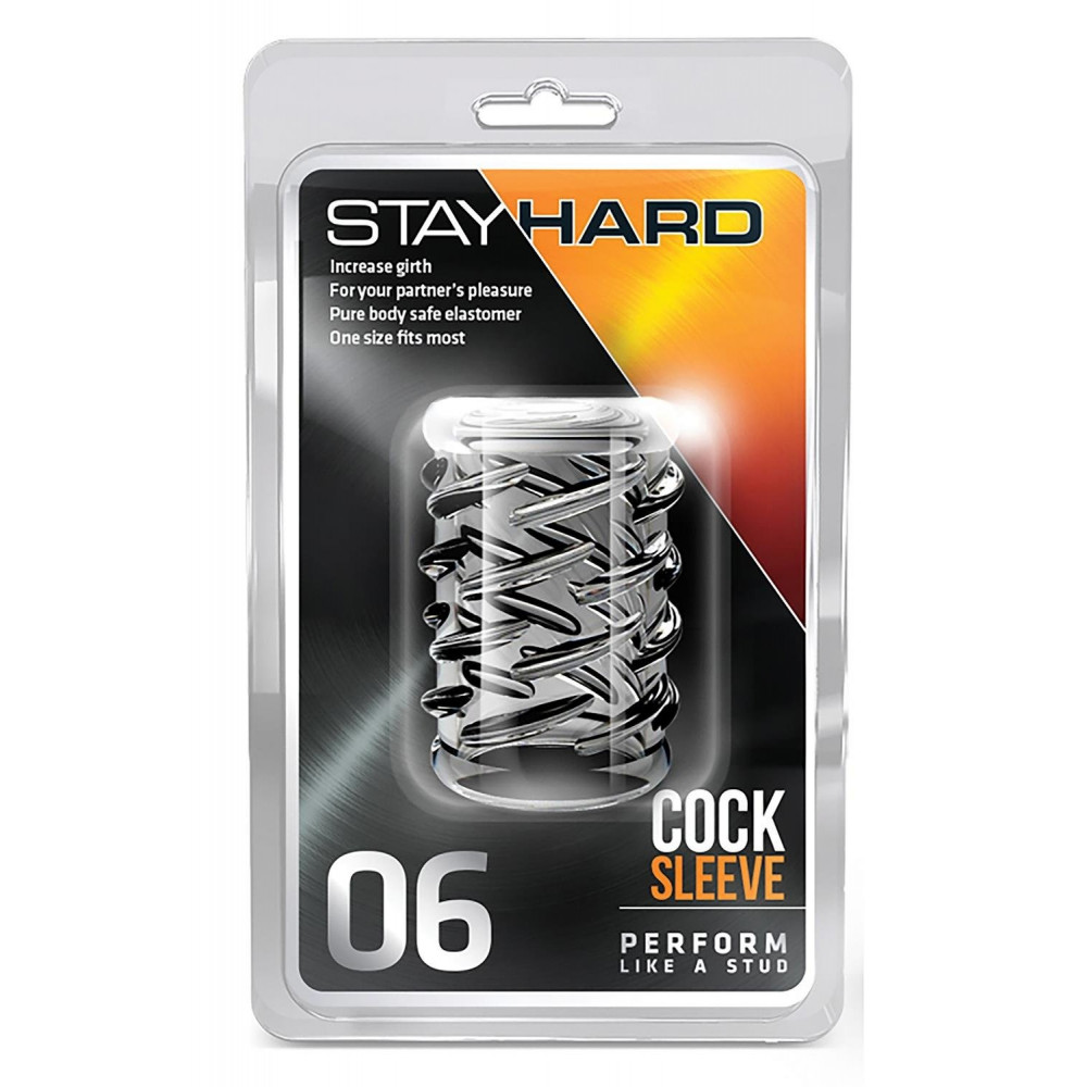 Эрекционные кольца и насадки - Насадка STAY HARD - COCK SLEEVE 06, CLEAR 2