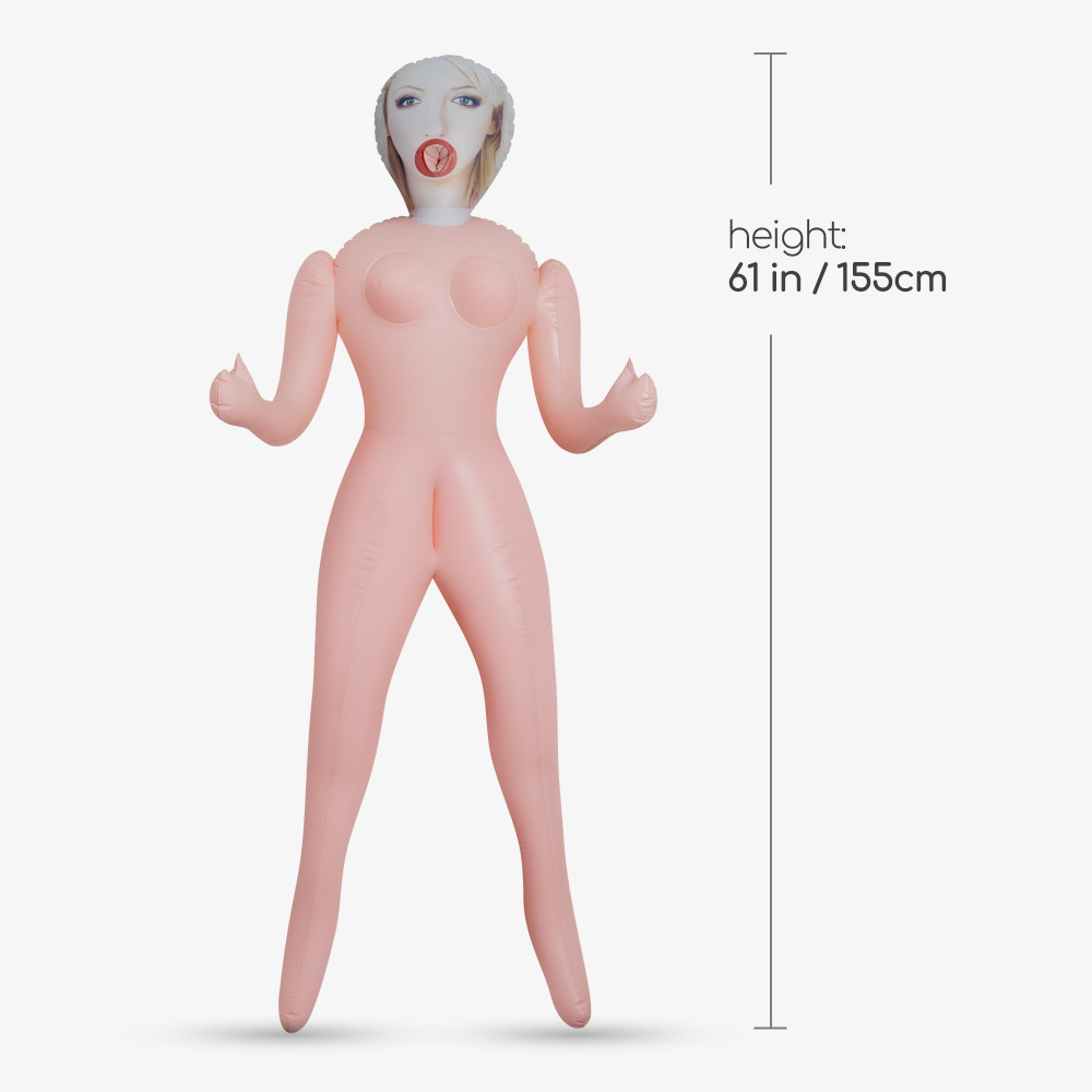 Мастурбаторы - Секс-кукла с 3 отверстиями Crushious CRISTINA The Inflatable Nurse, бежевая, 155 см 7