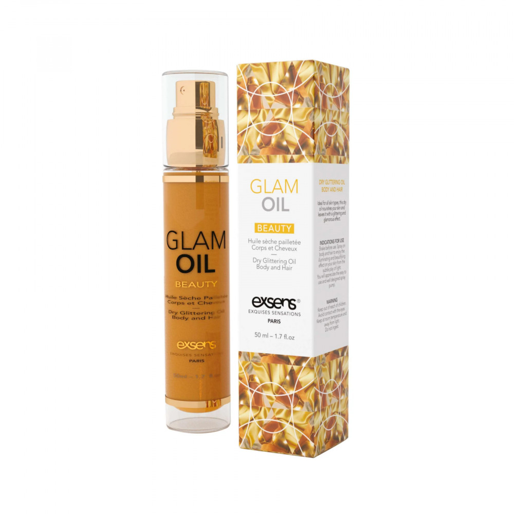  - Олія для тіла з блиском EXSENS Glam Oil 50мл, з мигдальною олією, без парабенів і феноксіетанолу 1