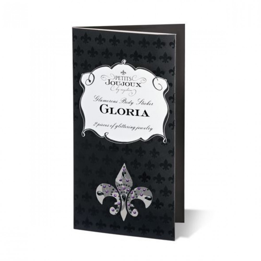 Интимные украшения - Пэстис из кристаллов Petits Joujoux Gloria set of 2 - Black/Silver, украшение на грудь 1