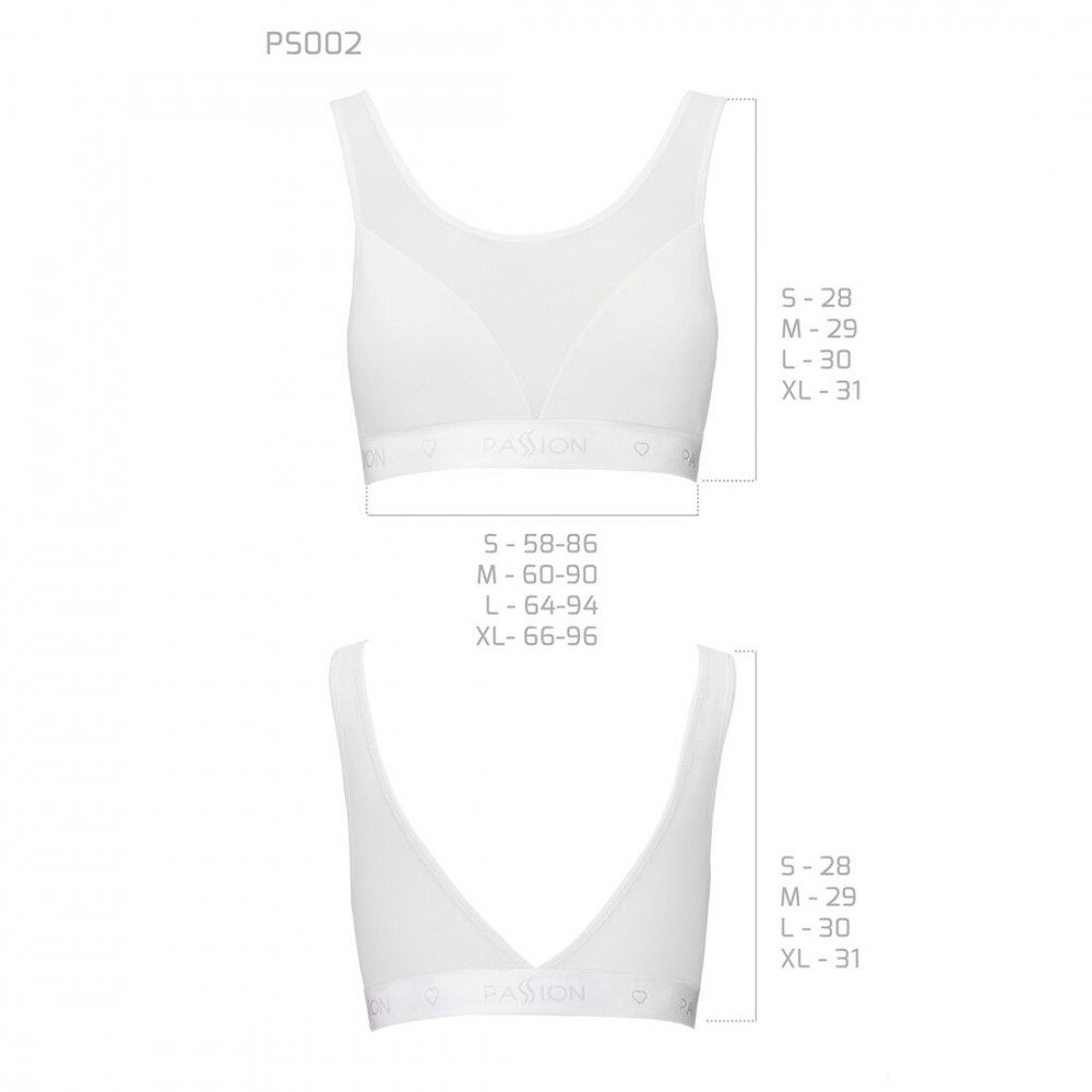 Эротические комплекты - Топ с прозрачной вставкой Passion PS002 TOP white, size M 1