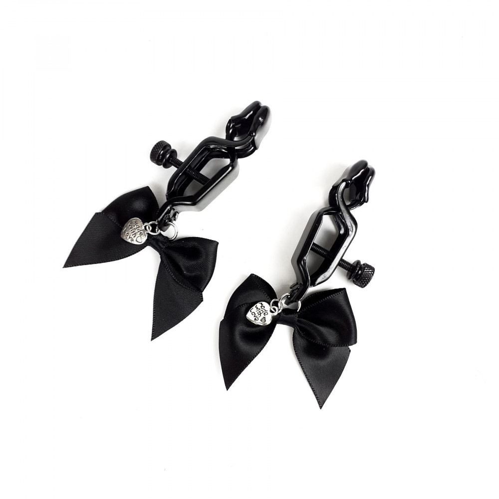 Интимные украшения - Зажимы для сосков Art of Sex - Nipple clamps Black Bow