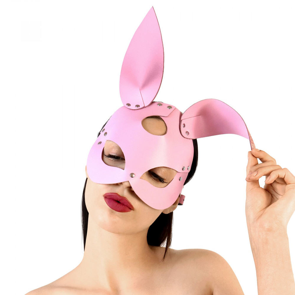 Маски - Кожаная маска Зайки Art of Sex - Bunny mask, цвет Розовый