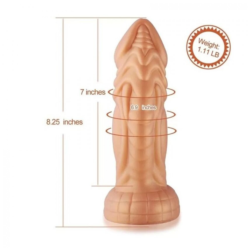  - Силиконовый дилдо Hismith Slightly Curved Silicone Dildo Monster Series 1