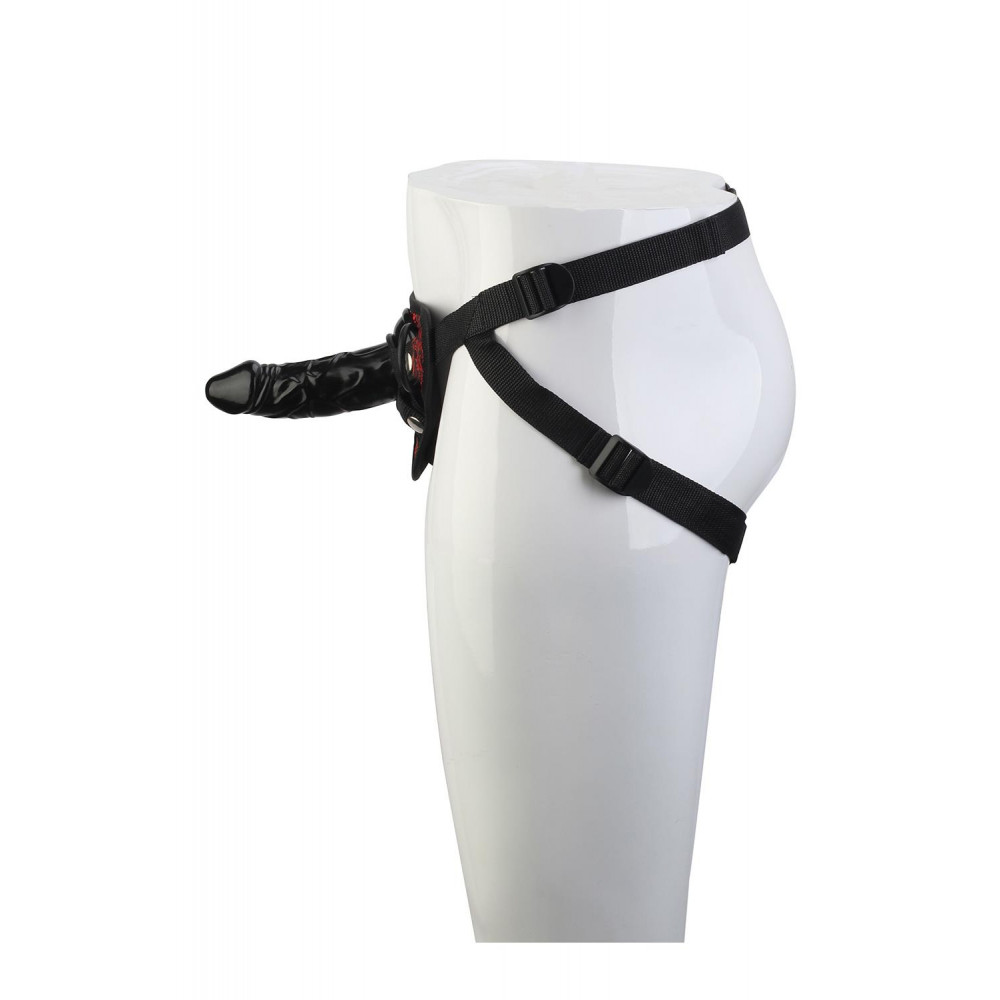  - Страпон съемный Dream Toys Blaze Deluxe Strap-On Dildo на черных трусиках с красной вышивкой 4