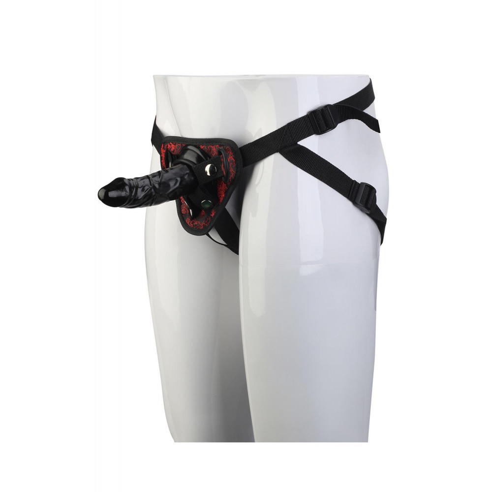  - Страпон съемный Dream Toys Blaze Deluxe Strap-On Dildo на черных трусиках с красной вышивкой 3