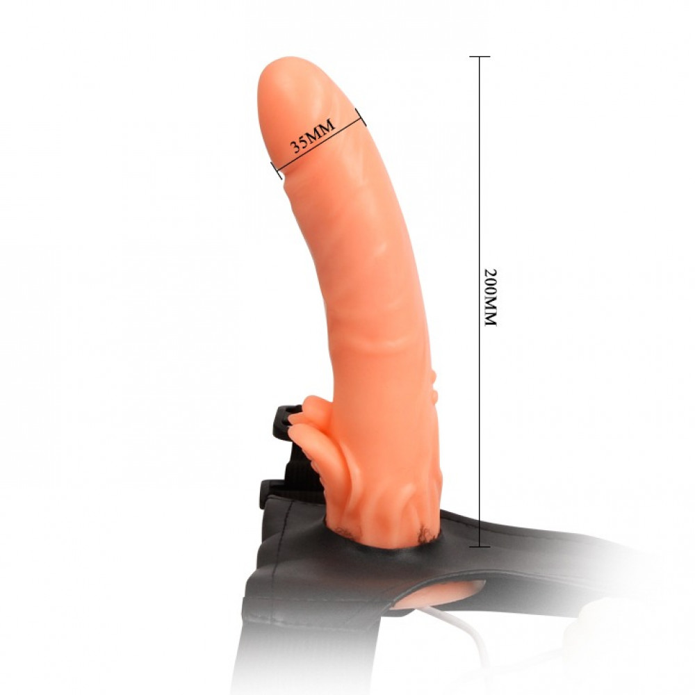  - Страпон із двома фалоімітаторами реалістичний на трусиках Baile Ultra Passionate Harness бежевий, 18 х 3.6 см 4