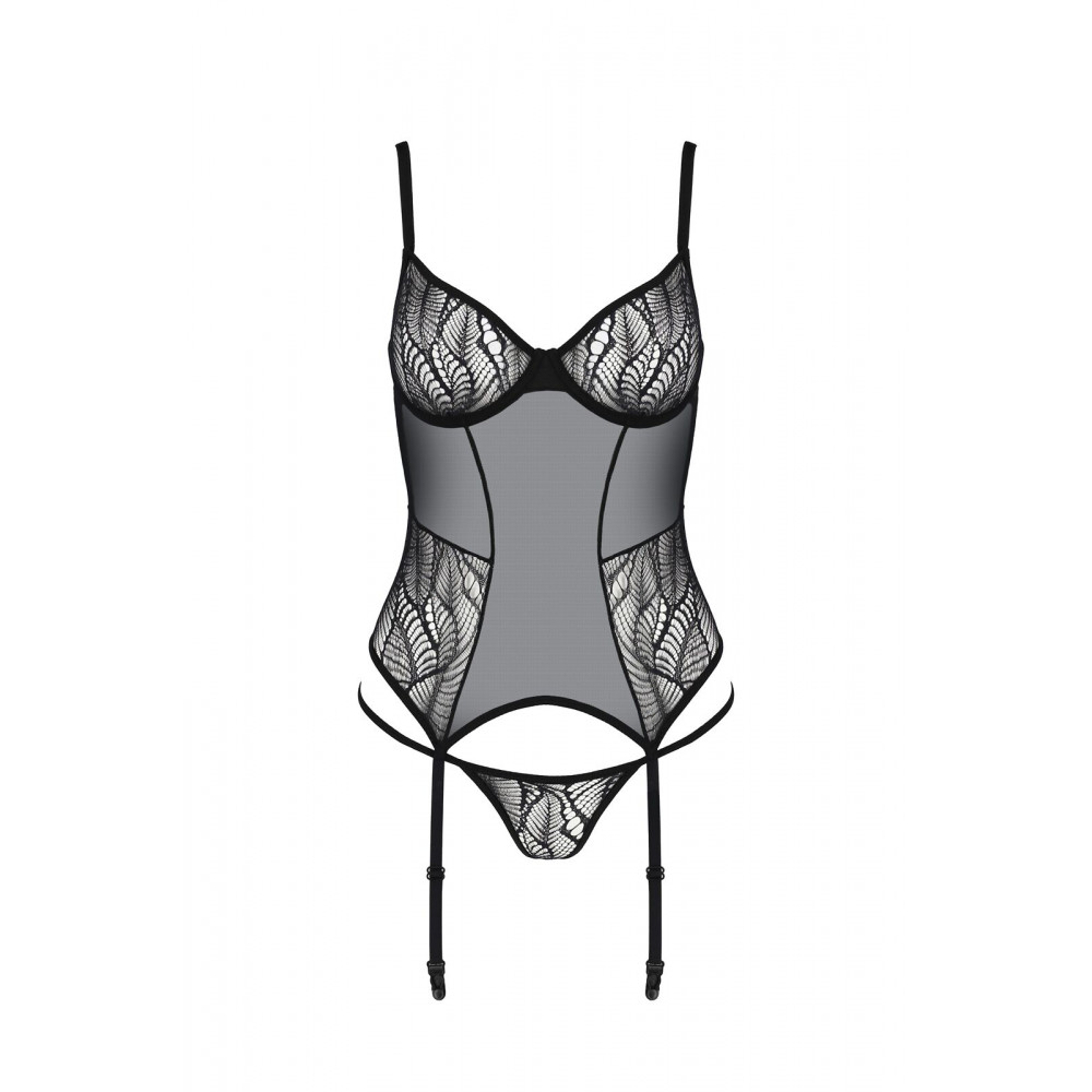 Эротические корсеты - Корсет Passion LEAFA CORSET black L/XL - ECO Passion 2