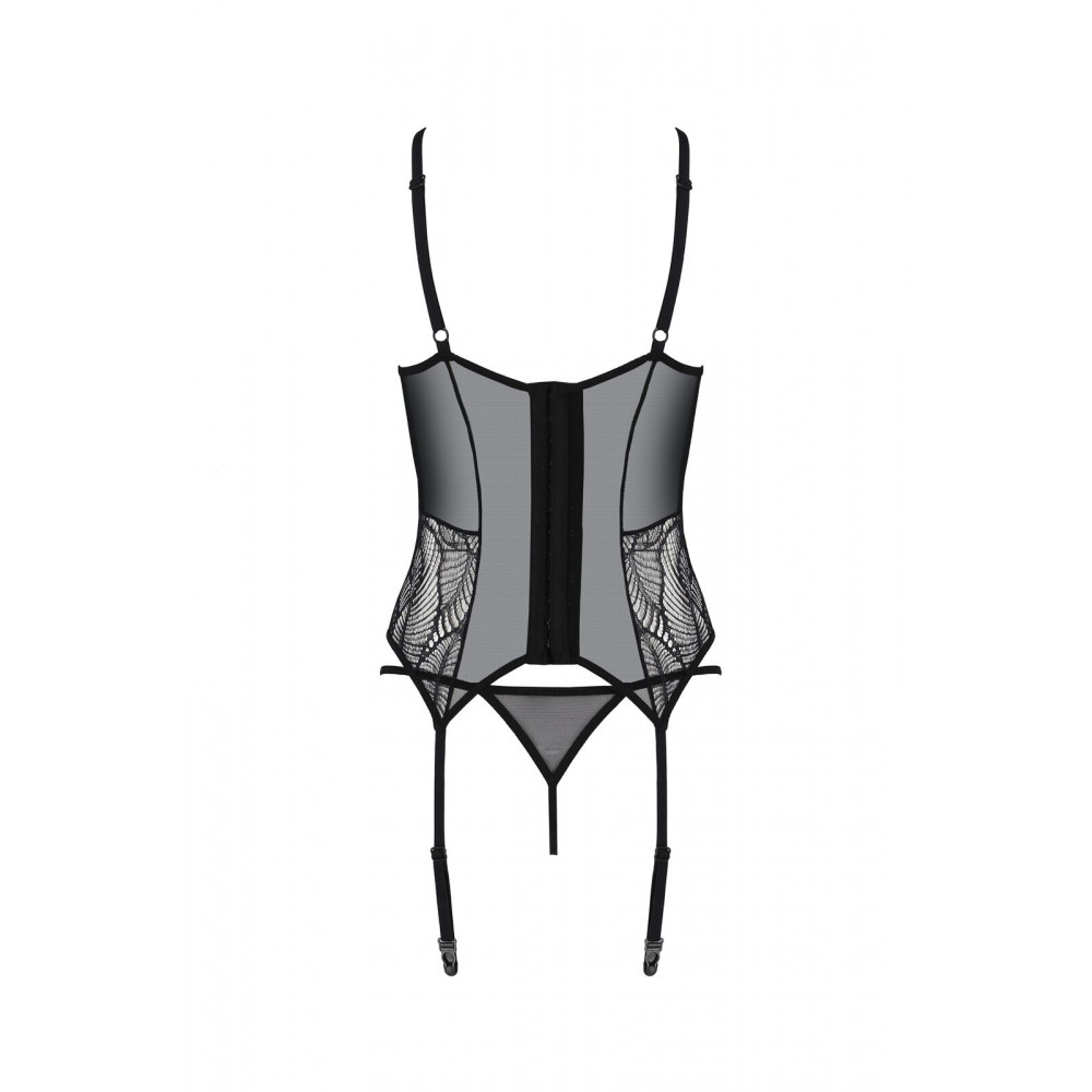 Эротические корсеты - Корсет Passion LEAFA CORSET black L/XL - ECO Passion 3