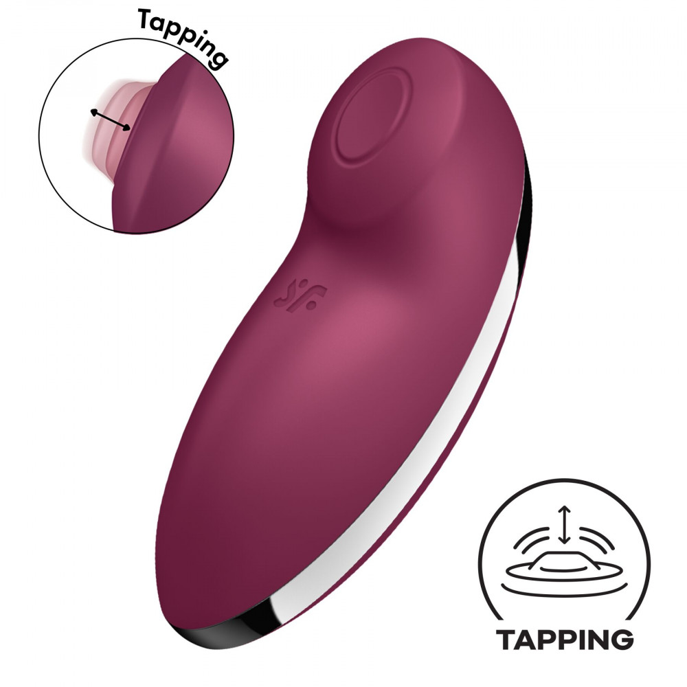 Вибропули и мини-вибраторы - Вибростимулятор-пульсатор Satisfyer Tap & Climax 2 Red, эффект постукивания пальцем