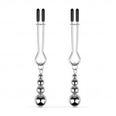 Затискачі для сосків Bedroom Fantasies: Nipple Clamps with Beaded Chain - Silver