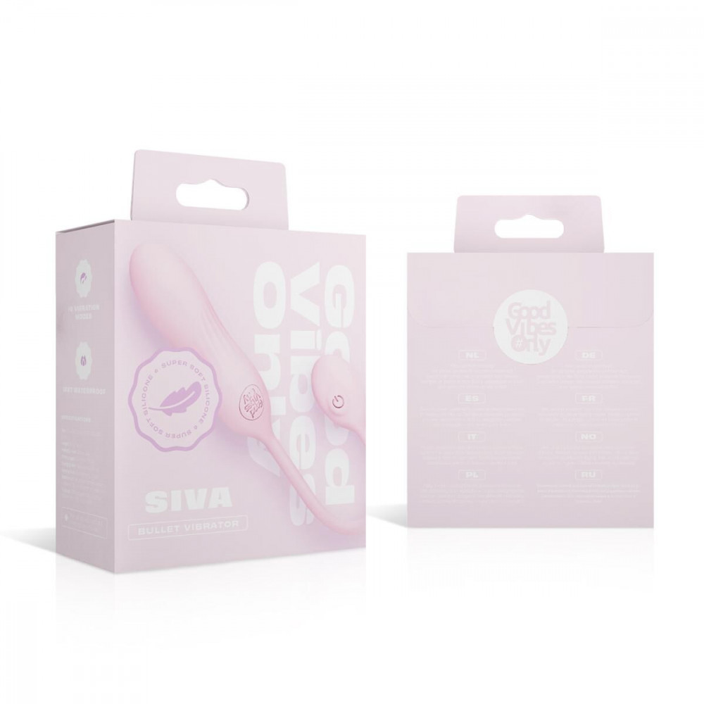 Виброяйцо - Виброяйцо Good Vibes Only - SIVA Bullet Vibrator Soft Silicone - Pink 9