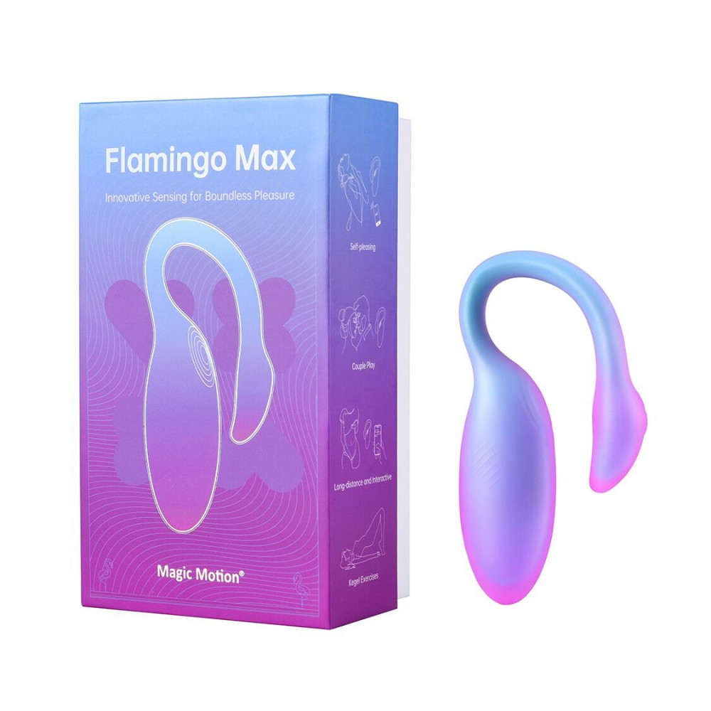 Виброяйцо - Смарт-виброяйцо Magic Motion Flamingo Max Blue 2 в 1: виброяйцо и тренажер Кегеля, 10 режимов 8