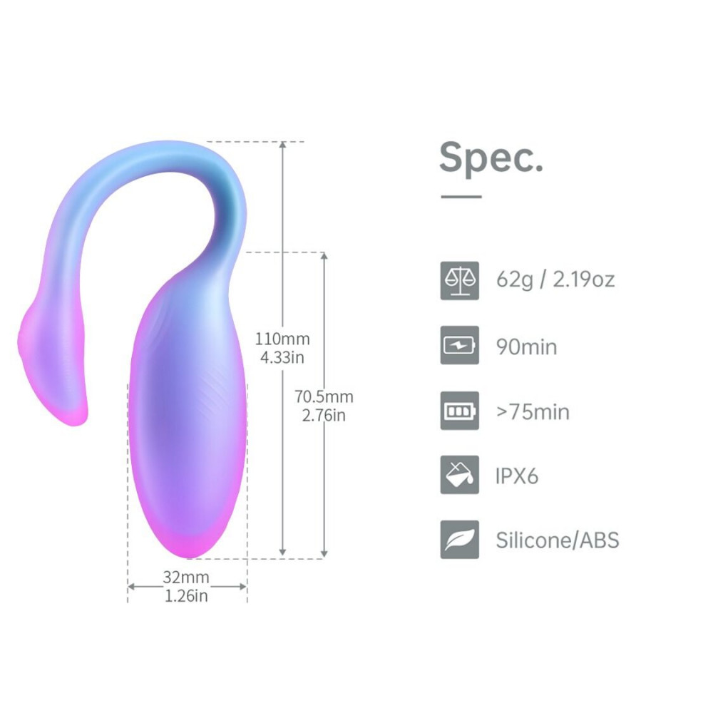 Виброяйцо - Смарт-виброяйцо Magic Motion Flamingo Max Blue 2 в 1: виброяйцо и тренажер Кегеля, 10 режимов 3