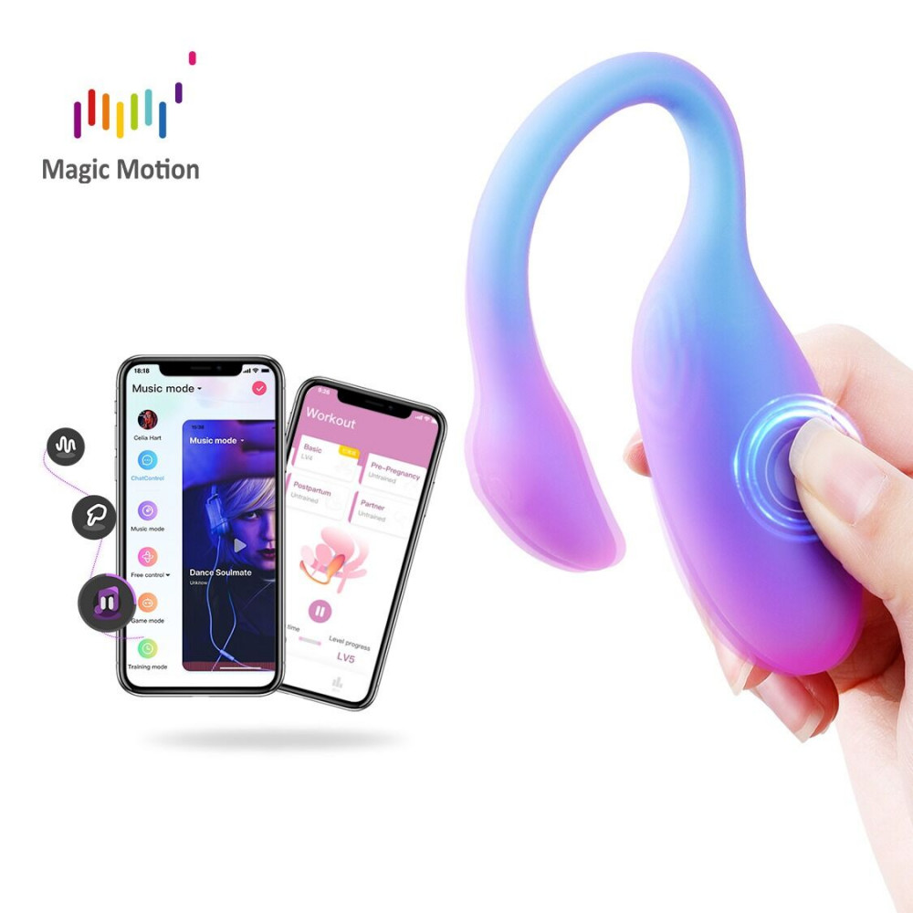 Виброяйцо - Смарт-виброяйцо Magic Motion Flamingo Max Blue 2 в 1: виброяйцо и тренажер Кегеля, 10 режимов 1