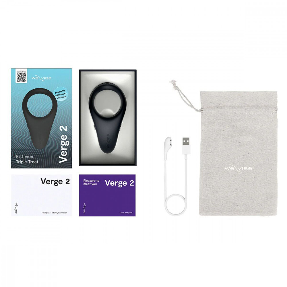Эрекционные кольца с вибрацией - Смарт-виброкольцо WE-VIBE VERGE 2 Black 13