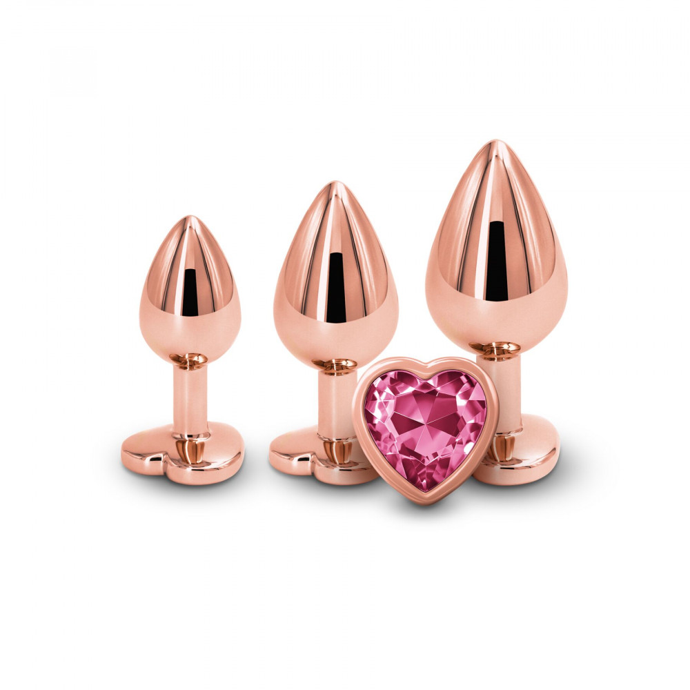 Анальные игрушки - Набор анальных пробок NS Novelties Rear Assets - Trainer Kit - Rose Gold - Pink Heart