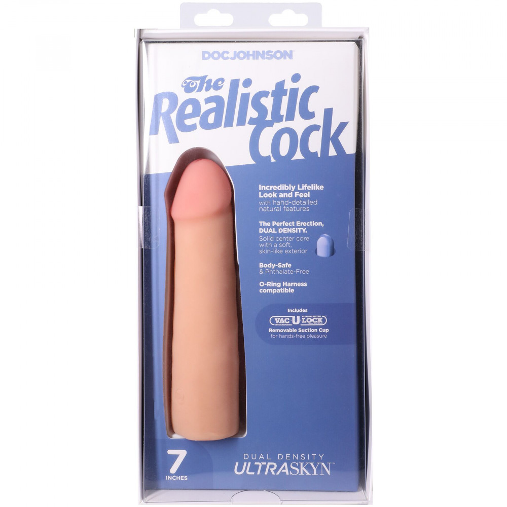 Фалоімітатор - Фалоімітатор Doc Johnson The Realistic Cock ULTRASKYN - 7 Inch Vanilla 9