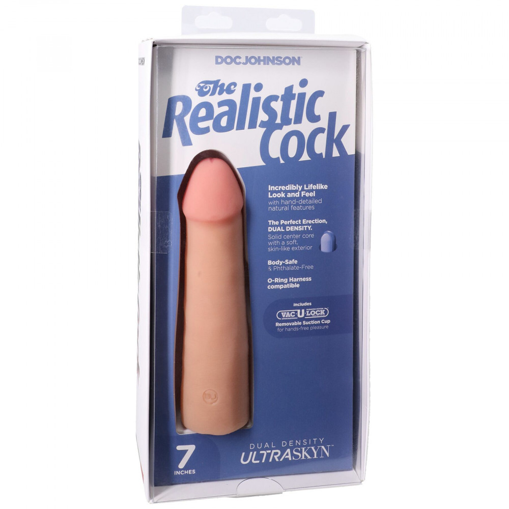 Фалоімітатор - Фалоімітатор Doc Johnson The Realistic Cock ULTRASKYN - 7 Inch Vanilla 7
