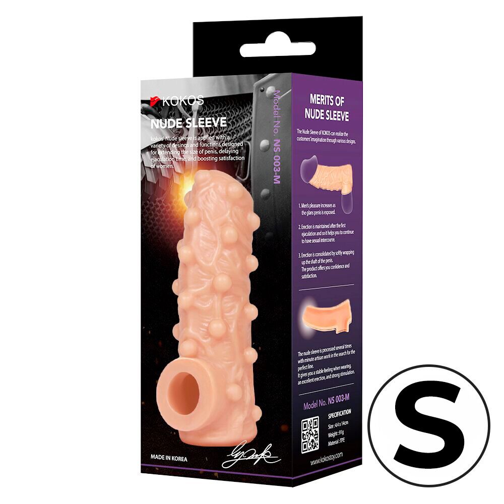 Ерегційні кільця без вібрації - Насадка на член Kokos Nude Sleeve NS 003 S 2