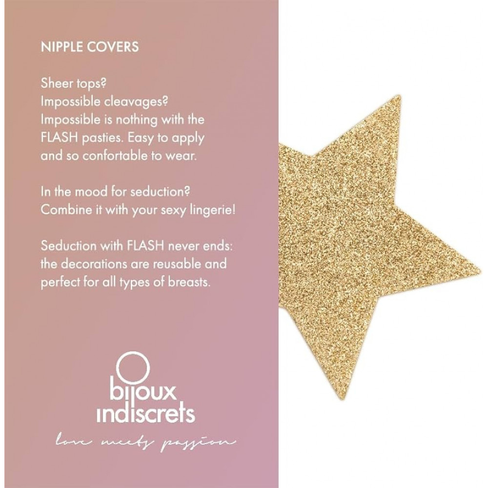 Різне - Прикраса для грудей Flash Золота зірка, Bijoux Indiscrets 2