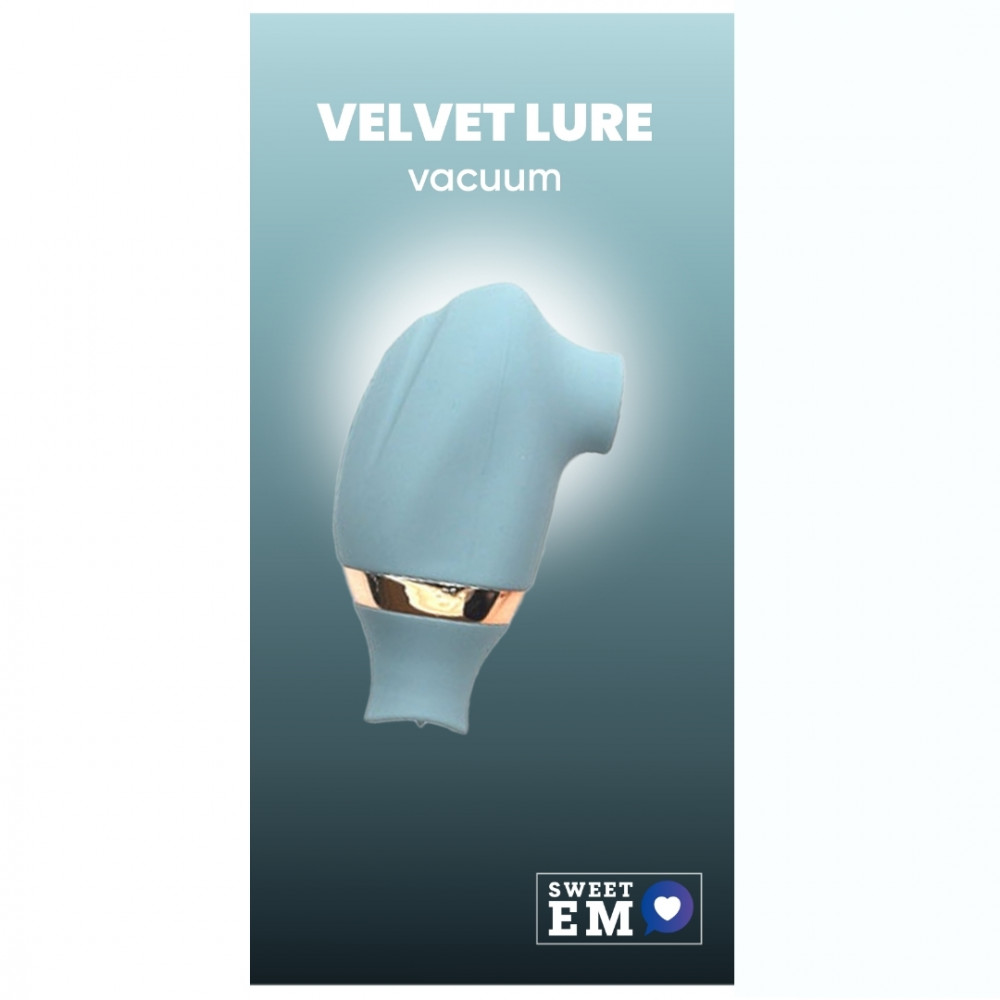 Різне - Вакуумний стимулятор для клітора Sweet Em з функцією лизання (рухливий язичок), блакитний