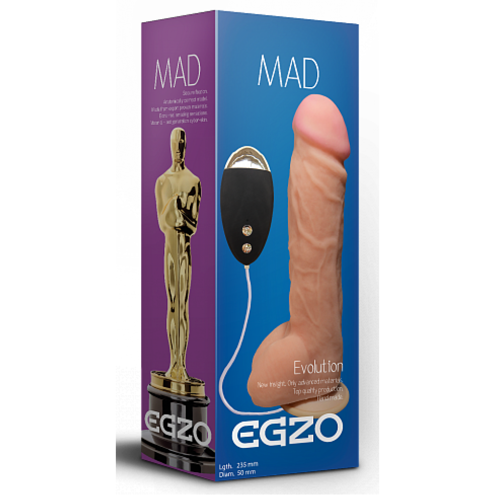 Разное - Вибратор на присоске EGZO Ciberskin DVR006 ( 23,5 см х 5 см ) 2