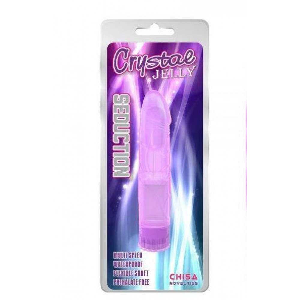 Разное - Вибратор-реалистик прозрачный Chisa Crystal Jellie на батарейках, фиолетовый 5
