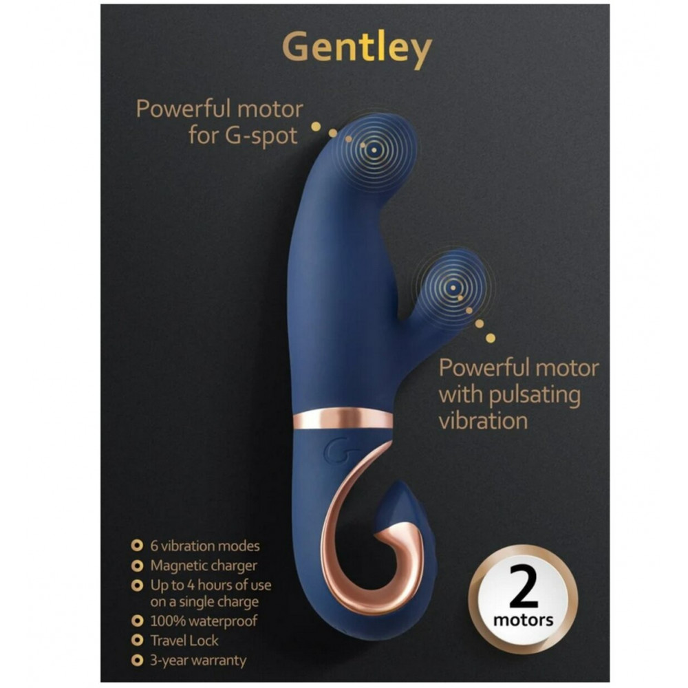 Різне - Вібратор кролик Gentley - Синій 4
