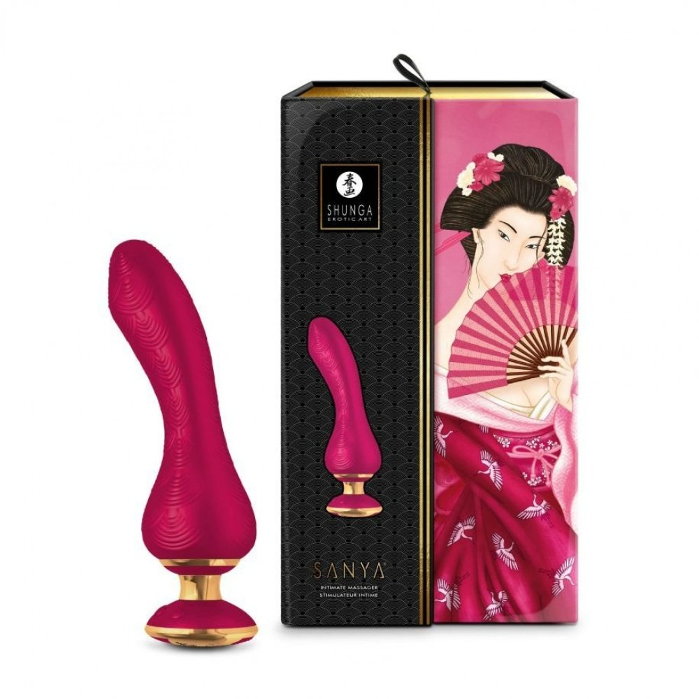 Секс игрушки - Вибратор Shunga Sanya с ручкой на подсветке, розовый, 18.5 см х 3.8 см 1