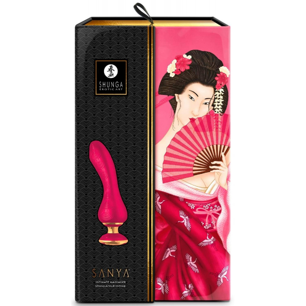 Секс игрушки - Вибратор Shunga Sanya с ручкой на подсветке, розовый, 18.5 см х 3.8 см 6