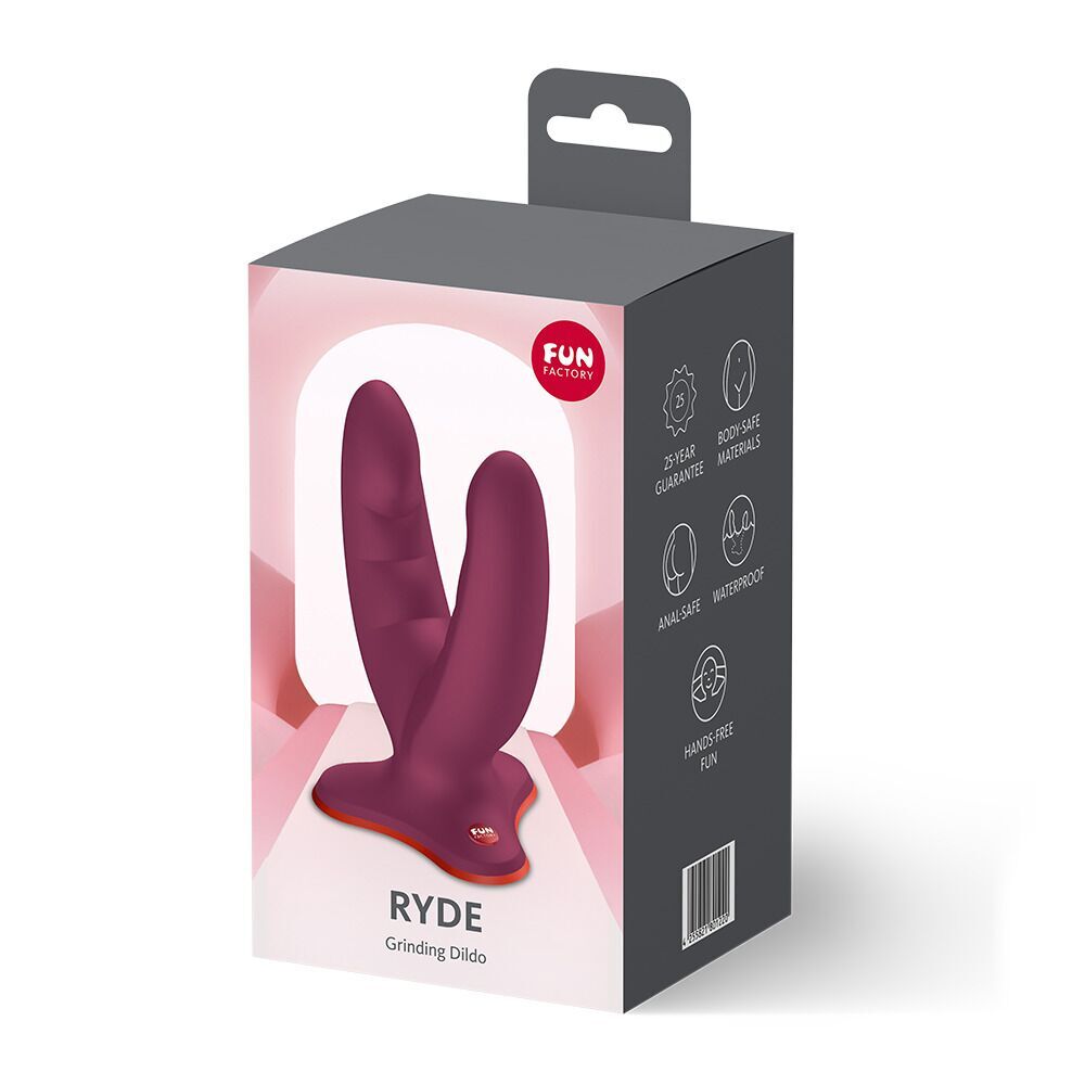 Секс игрушки - Двойной фаллоимитатор Fun Factory RYDE Wine Red (мятая упаковка!!!) 7