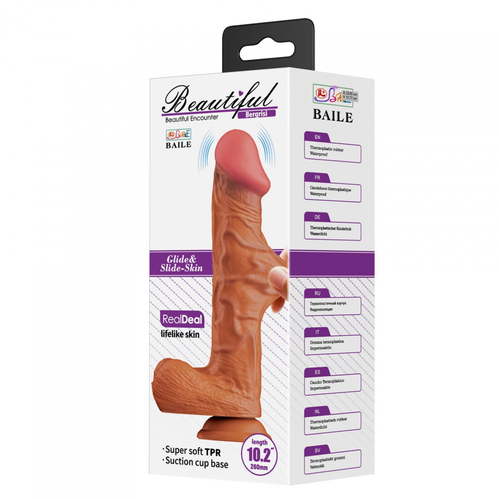  - Большой вибратор на присоске BAILE - Buraq Realistic Dildo 9,4