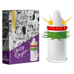 Насадка-презерватив одноразова з еластичними вусиками та кульками EGZO Jolly Roger