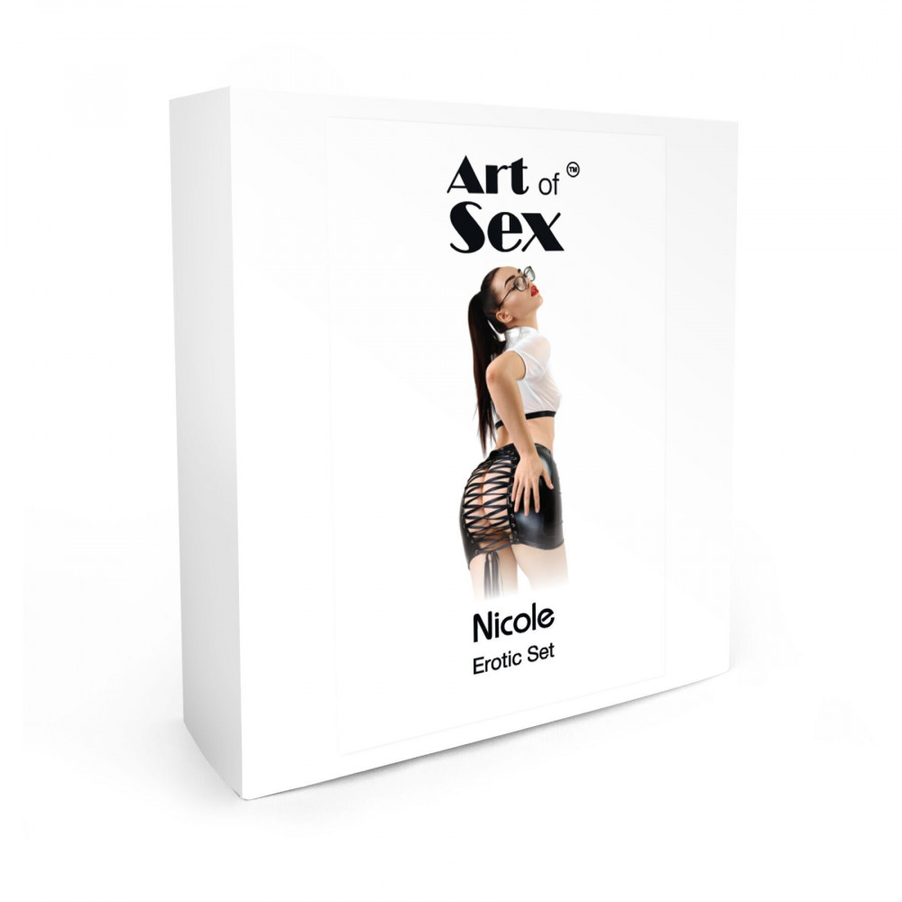 Рольові костюми - Еротичний костюм секретарки Art of Sex - Nicole, розмір L-2XL, спідниця, топ, окуляри 2