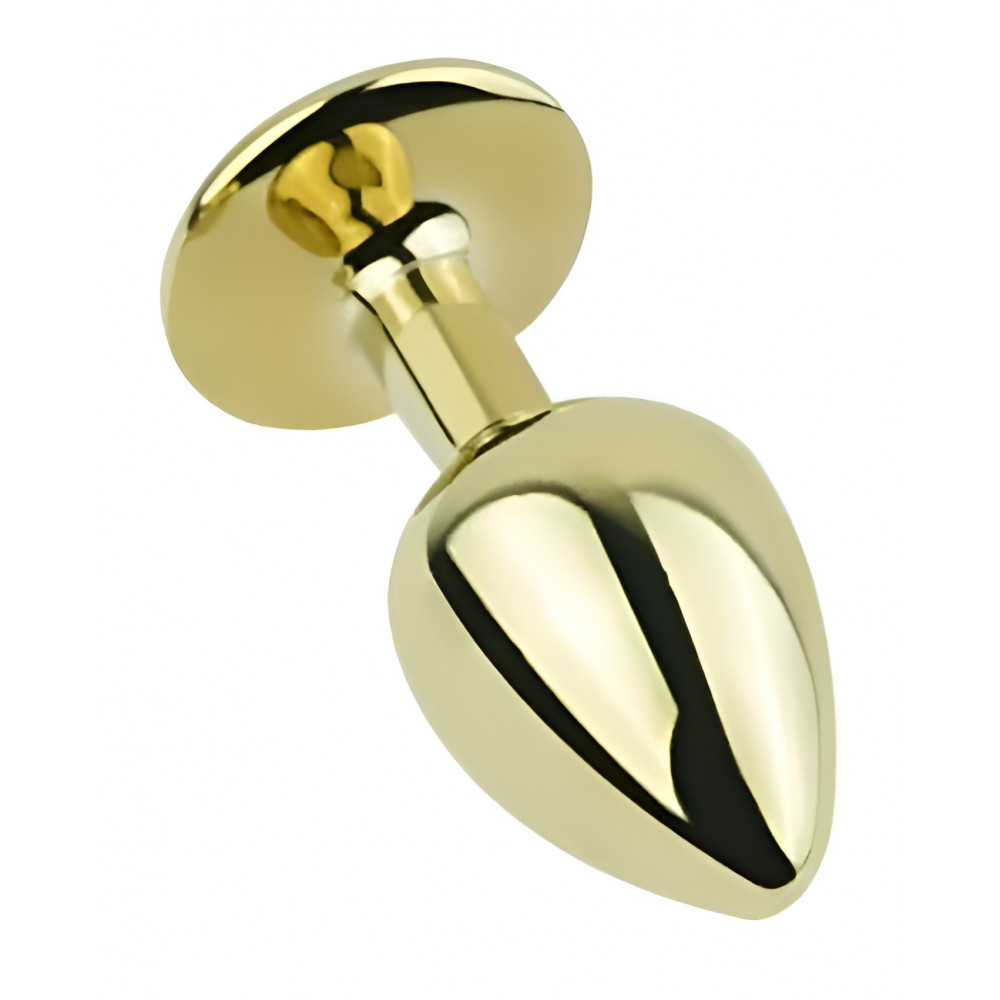 Разное - Анальная пробка с кристаллом EGZO - Gold Round Plug Clear size S 2