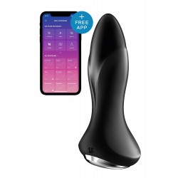 Анальная смарт пробка с вибрацией и бусинами Satisfyer Rotator Plug 1 Connect App черная