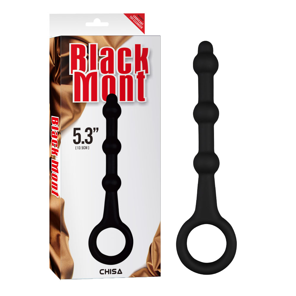 Анальные бусы и цепочки - Анальная цепочка силикон Chisa Black Mont 13.5 sm черная