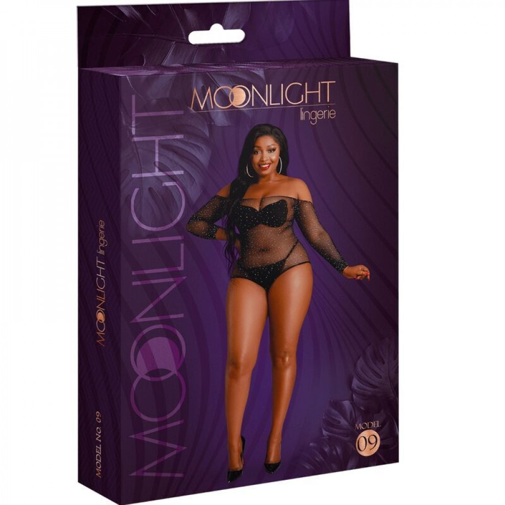 Різне - Боді Moonlight Lingerie 09 напівпрозоре, чорне, Plus Size 2