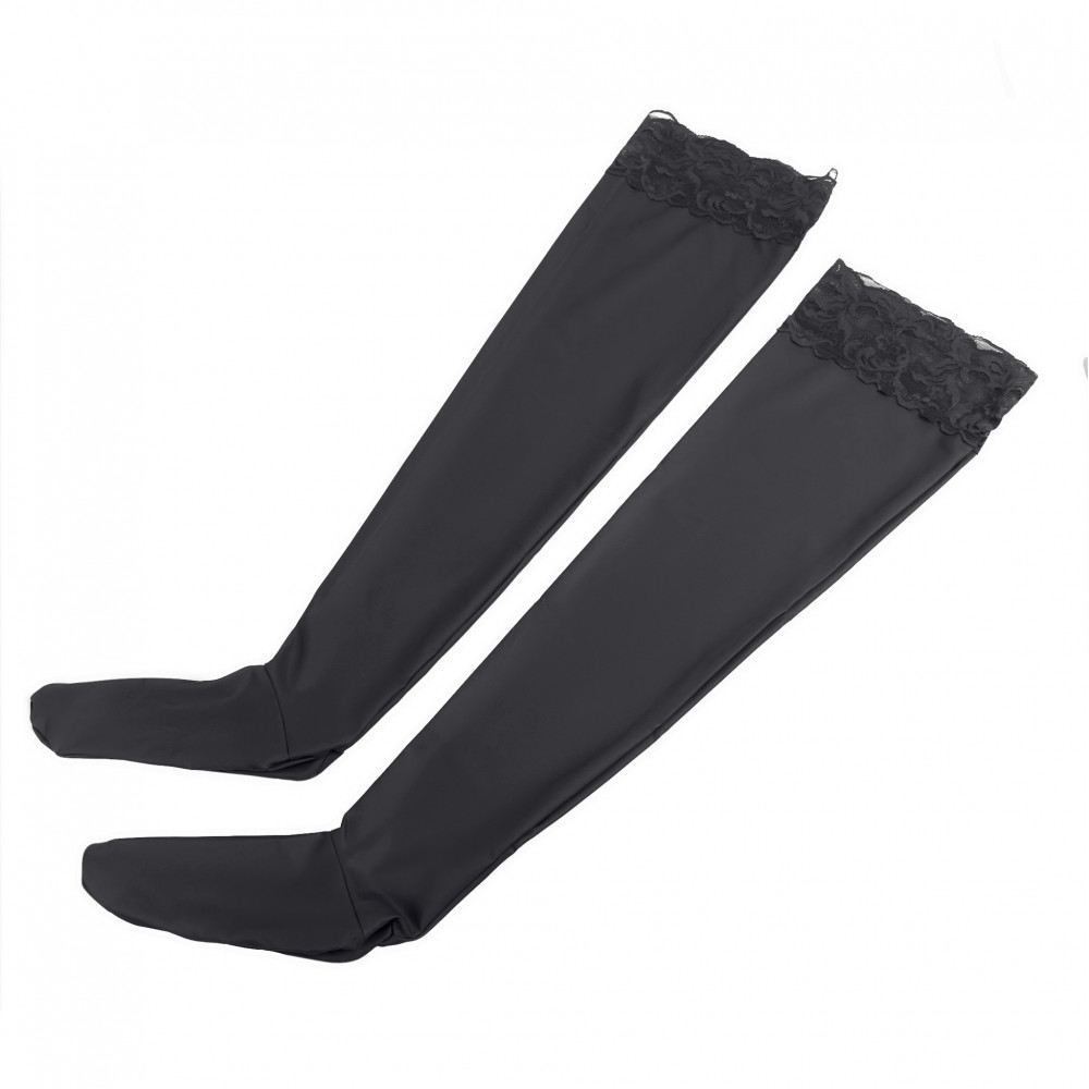 Різне - Еластичні панчохи Star Night з мереживною коронкою, чорні, XS-L 3