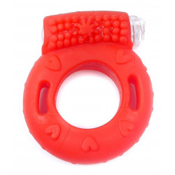 Эрекционное вибро кольцо BOSS Vibrating Cock Ring Red, BS6700041