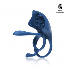 Ерекційне кільце BeYourLover Barzillai з вібрацією та стимуляцією клітора, синє