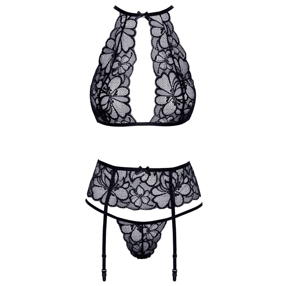 Эротическое белье - Комплект белья и нежного цветочного кружева Bra Set Lace S/M 2