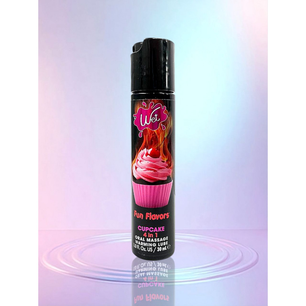  - Лубрикант їстівний зі смаком капкейка Wet Fun 4 в 1 на водній основі та зі зігрівальним ефектом, 30 мл 1